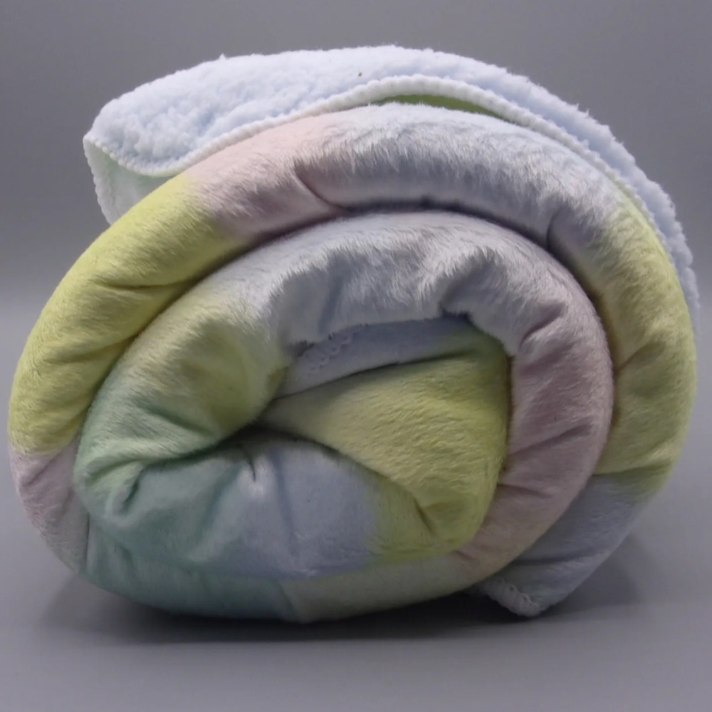 Plush BABY BLANKET - Cloud Island * Unisex BRUSHSTROKES pattern 30x40 Super Soft - Picture 2 of 12